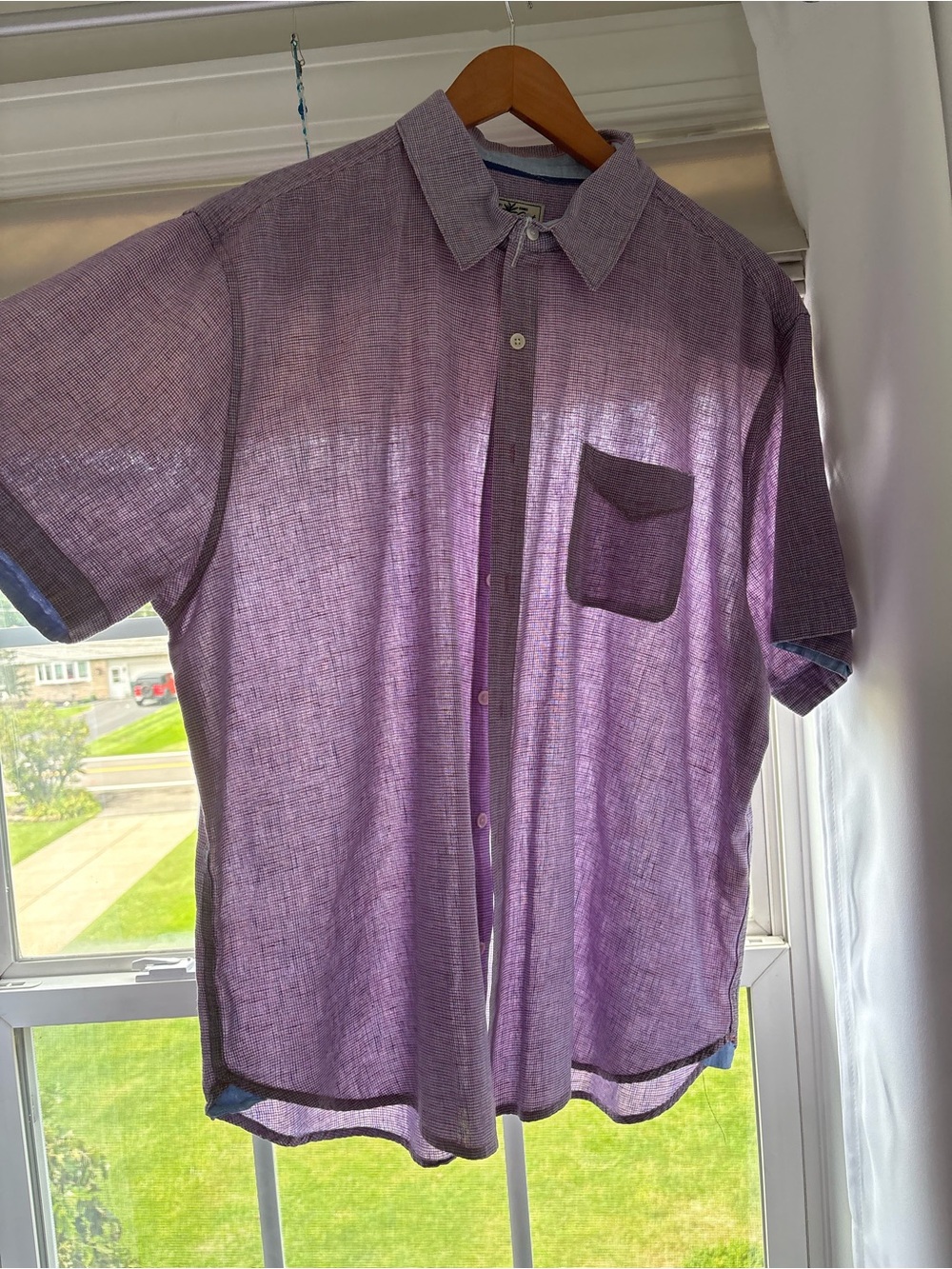 True Grit Purple Short-Sleeve Casual Button-Down Shirt